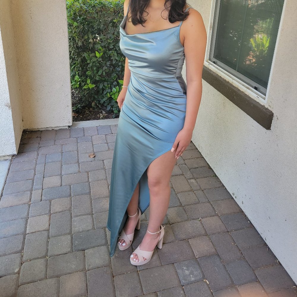 Windsor Lola High Slit Satin Dress